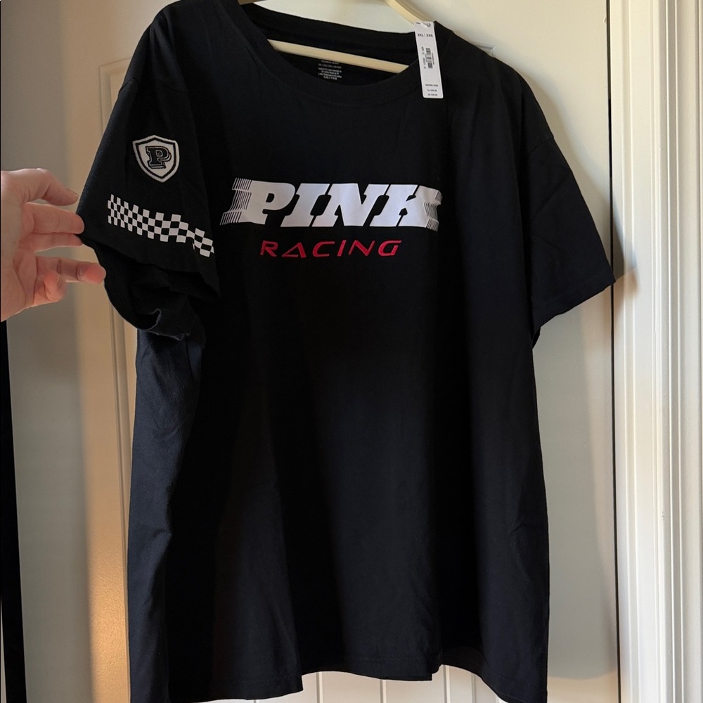 PINK Victoria's Secret Black Racing Tee